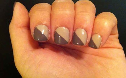 How to do a diagonal color block manicure?